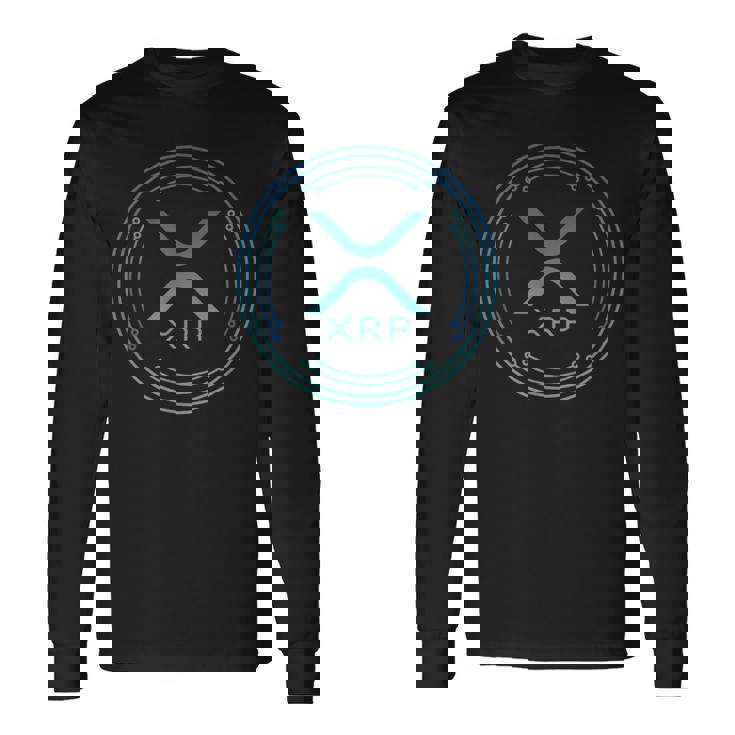 Xrp 暗号化デジタル通貨 ブルーグリーン 投資家 楽しい 長袖Tシャツ