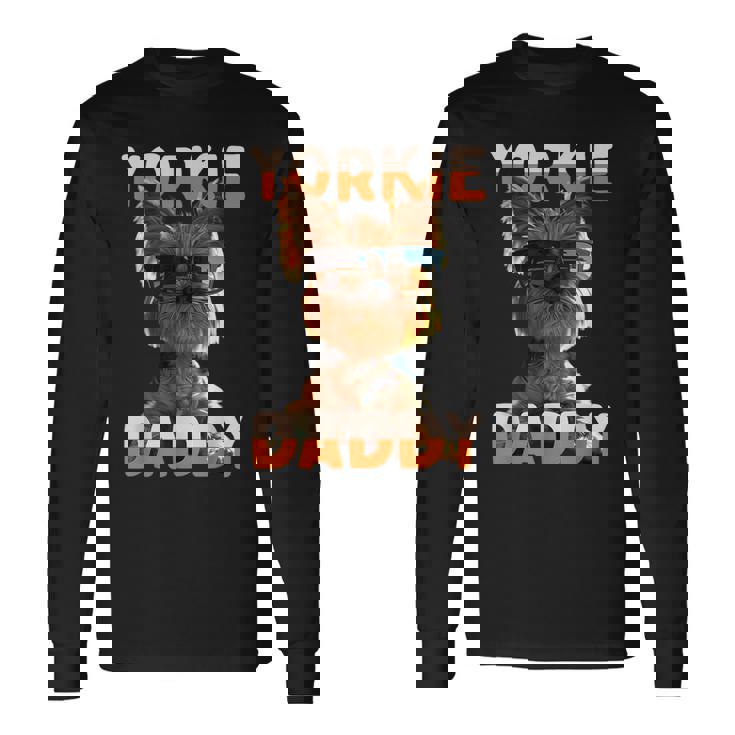 Yorkie Daddyヨーキー パパ 父の日 お父さん スウィート・ヨークシャー・テリア 長袖Tシャツ