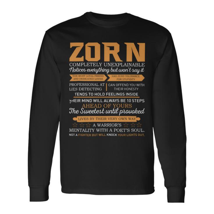 Zorn Name So God Made A Zorn Long Sleeve T-Shirt - Seseable