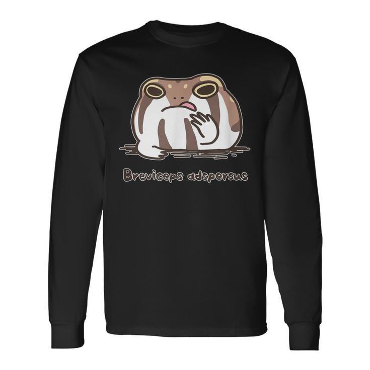《Breviceps Adspersus》 アメフクラガエル カエル好き おもしろ ネタ プレセント 長袖Tシャツ