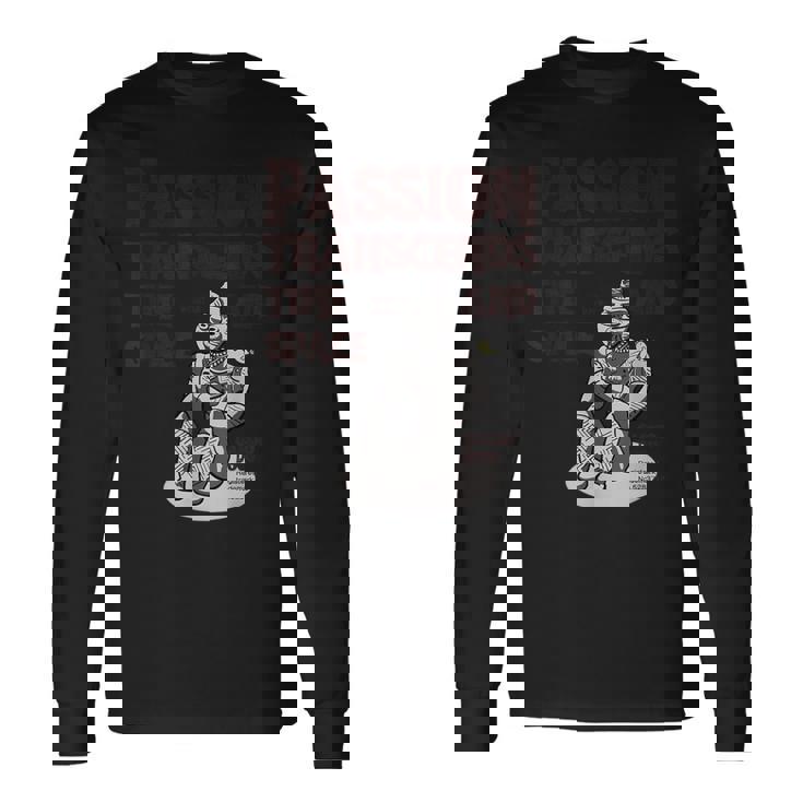 「情熱は時空を超える」 合掌土偶 祈る土偶 縄文 土偶 青森県八戸市 国宝 考古学 はにわ シュール 長袖Tシャツ