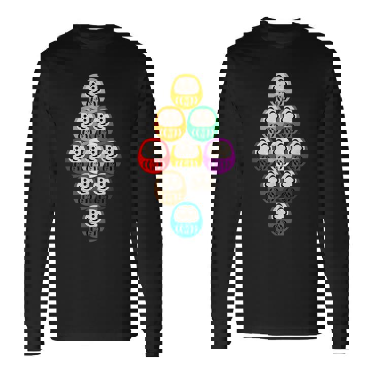 【だるま ナインボール】ビリヤード 必勝 文字入り ネタ ウケ狙い 面白い 球技 おもしろ ポーツ 和柄 お土産 変な 長袖Tシャツ