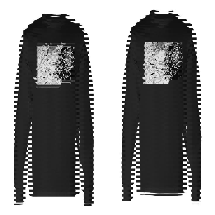 【大神ミオ】『ヤマト神想怪異譚』漫画コマtシャツ（本人セレクト 日本語） 長袖Tシャツ