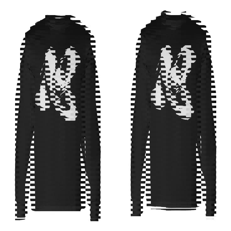 【心】一文字 漢字 日本語 毛筆 書道 筆文字 言葉 和柄 日本 かっこいい お土産 海外 おもしろ 面白い 文字入り 長袖Tシャツ