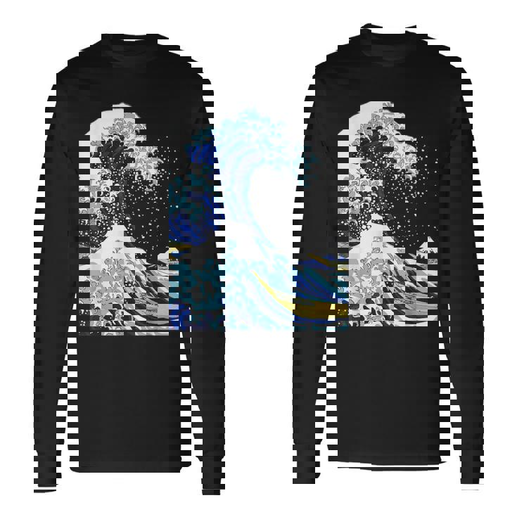 【神奈川沖浪裏】葛飾北斎 和柄 日本のお土産 贈り物 ギフト 長袖Tシャツ