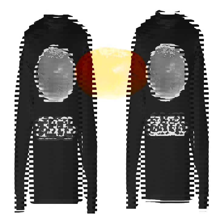 あんぱん《スイーツ ポップ》食べ物 かわいい 面白い デザイン 長袖Tシャツ