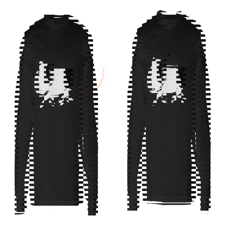 い〜ぬ 白 長袖Tシャツ