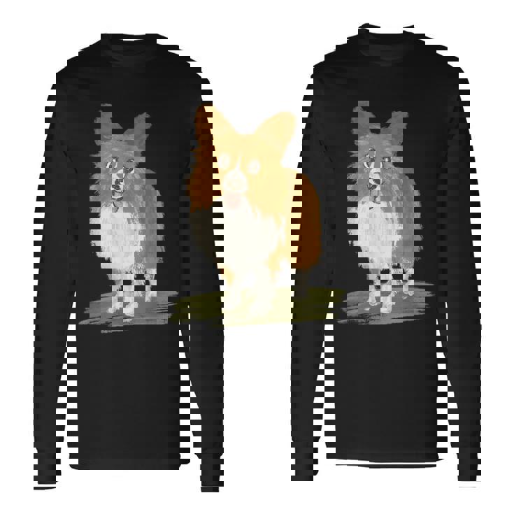 いぬ シェルティ 子犬 ペット かわいい 動物 イラスト 長袖Tシャツ ギフトのアイデア