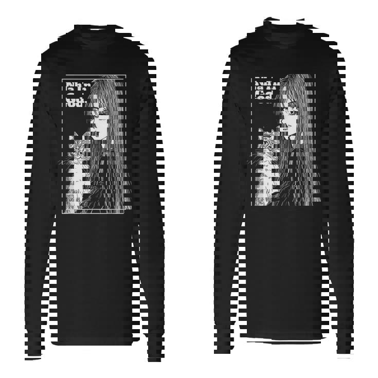 いや 猫と一緒にいい女 80年代 アニメ ヴィンテージ 漫画 長袖Tシャツ