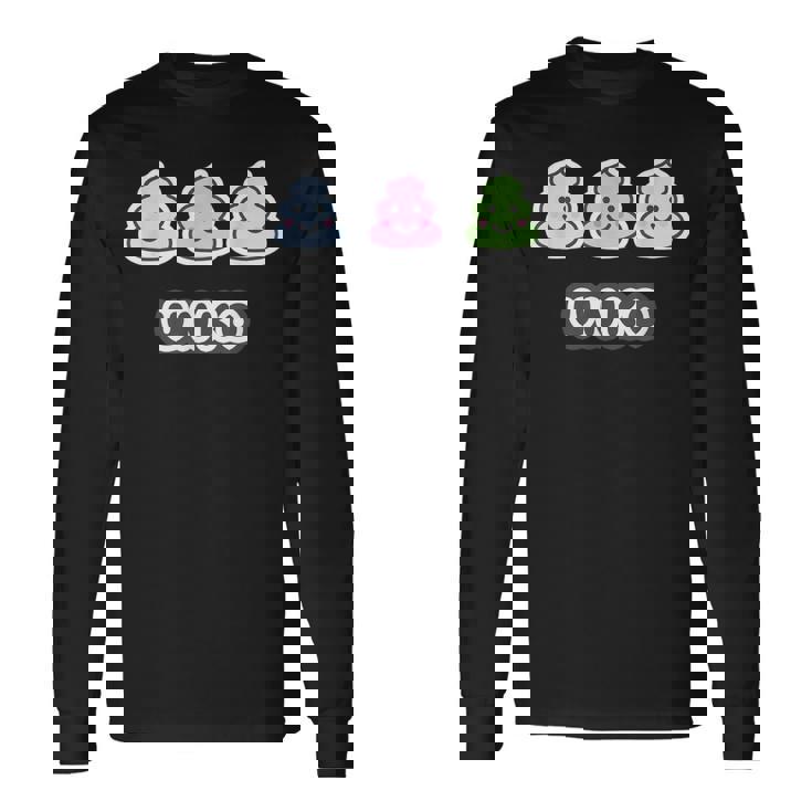 うんこ くん《3 スリー》【Unko】うんち ポップ ゆるくて かわいい キャラクター イラスト 長袖Tシャツ