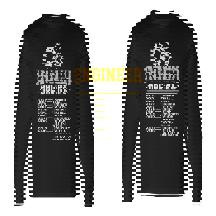 おかしいエンジニア時給工学設計労務レート 長袖Tシャツ