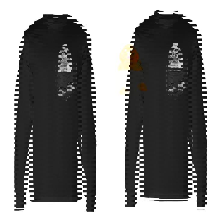 おかしなアメリカンコッカースパニエル ポケットに入った犬愛好家に 長袖Tシャツ