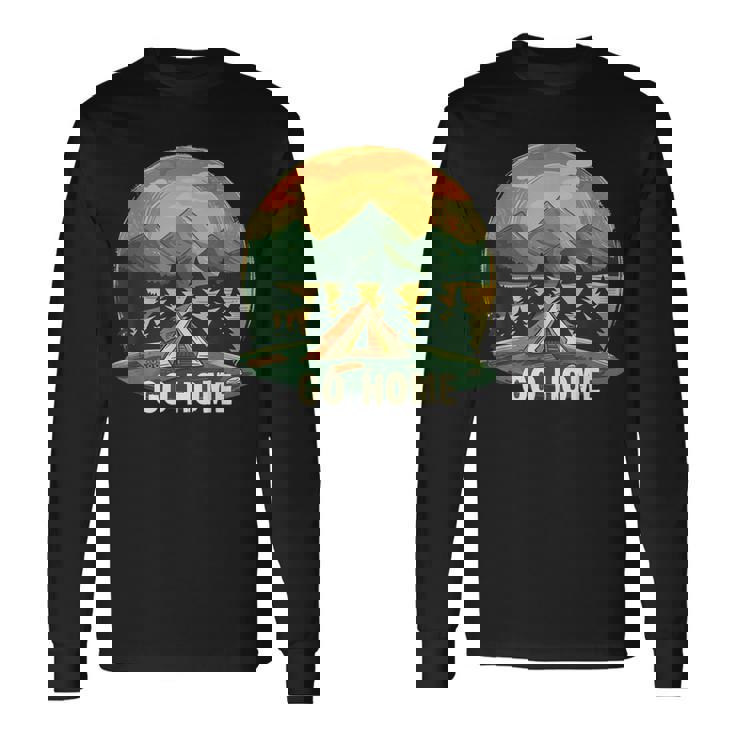 おかしなゴー・ホーム・セイングとテントのネイチャーコスチューム。 長袖Tシャツ ギフトのアイデア