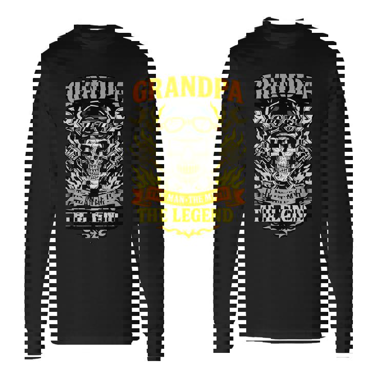 おじいちゃん ザ・マン 神話 おじいちゃんバイクの伝説 長袖Tシャツ