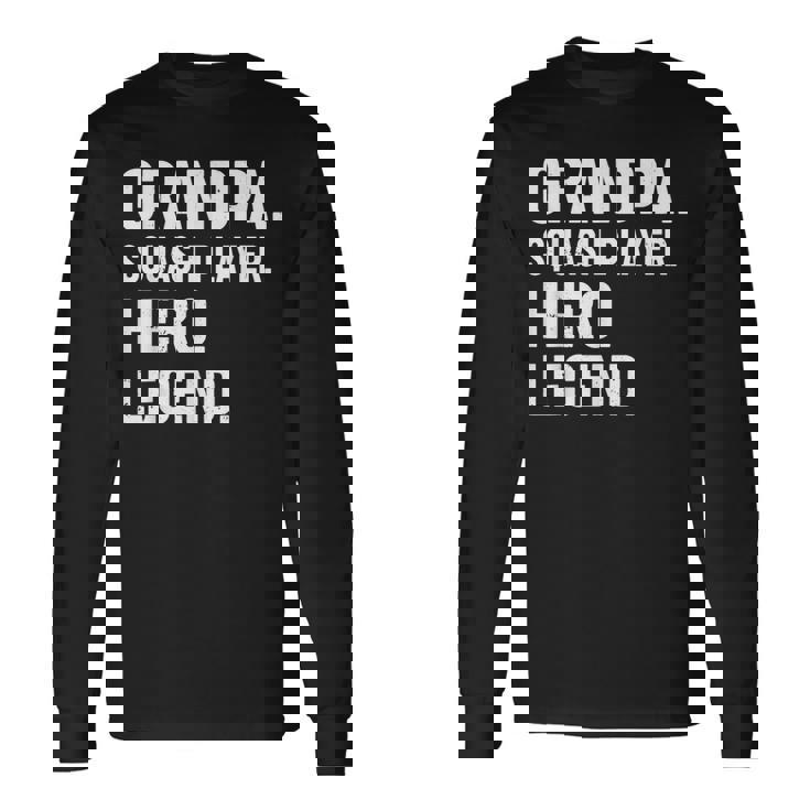 おじいちゃんスカッシュプレイヤーヒーローレジェンド-おじいちゃんスカッシュ 長袖Tシャツ