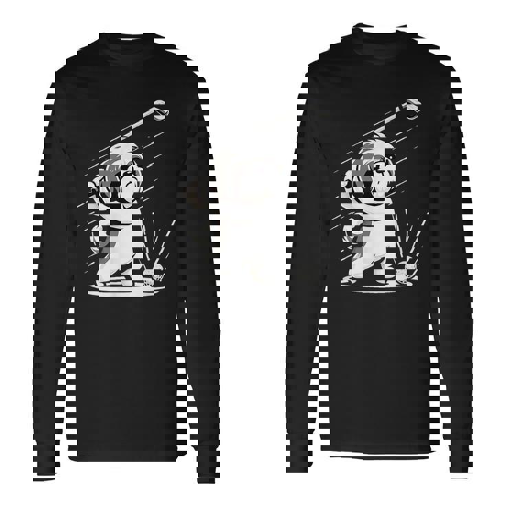 おもしろtシャツ シーズー ゴルフ 犬 子犬 メンズ 犬好きグッズ かわいい おもしろ 服 長袖Tシャツ