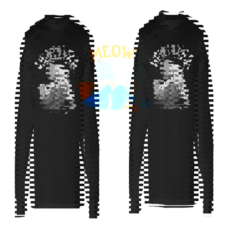 おもしろい柔術猫 柔術愛好者 柔術猫 長袖Tシャツ