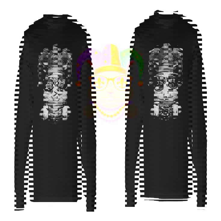 おもしろうさぎ マルディグラ フェスティバル カーニバル レディース メンズ キッズ 長袖Tシャツ