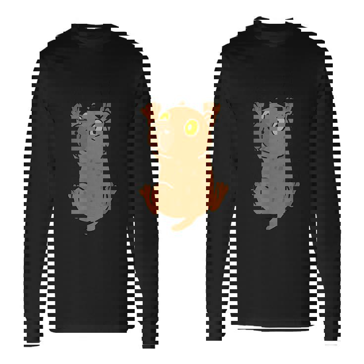 おもしろカピバラ ぶら下げ 傷 ママ パパ キッズ 長袖Tシャツ