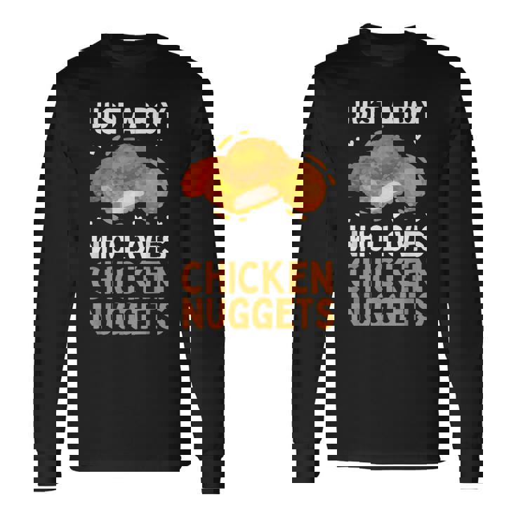 おもしろチキンナゲット メンズ ボーイズ キッズ チキンナゲット愛好家向け 長袖Tシャツ