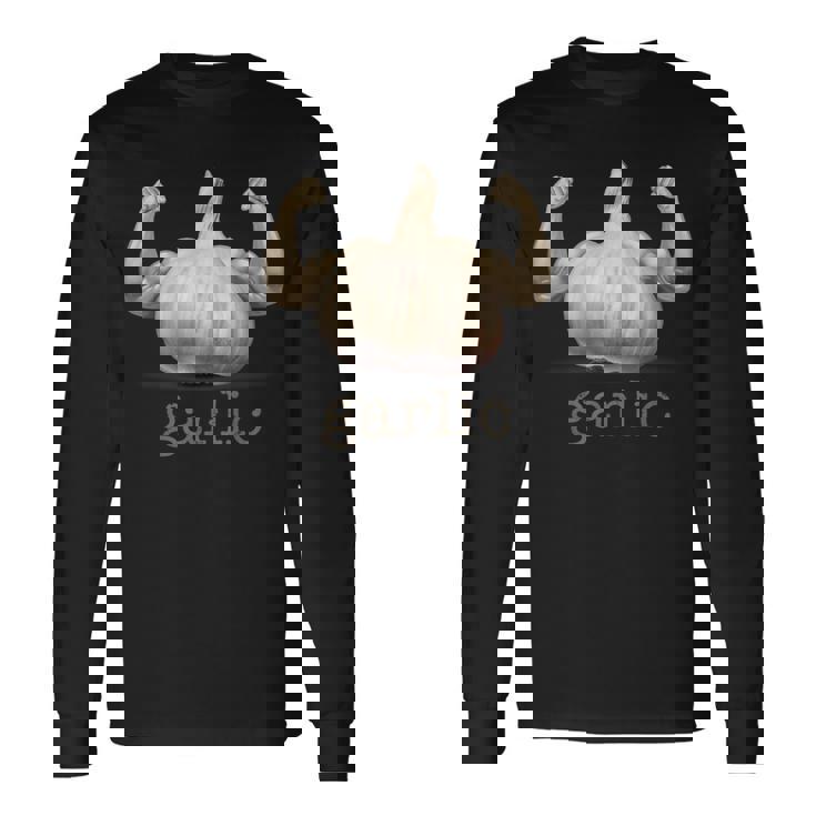 おもしろニンニクデザイン 長袖Tシャツ