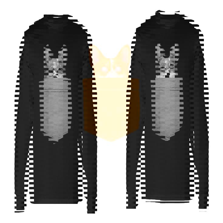 おもしろ犬好きギフトウェルシュ・コーギー・イン・マイ・ユア・ポケット 長袖Tシャツ