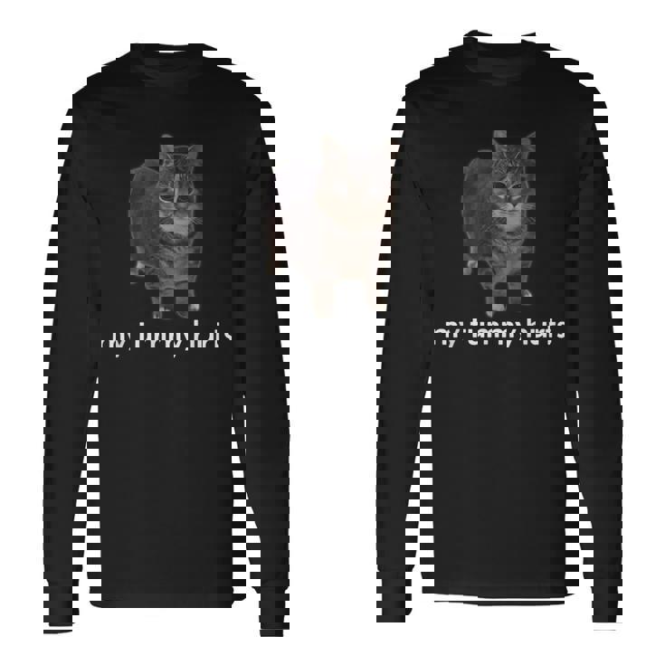 お腹が痛い面白いオイイア・オイア・キャット・ミーム 長袖Tシャツ