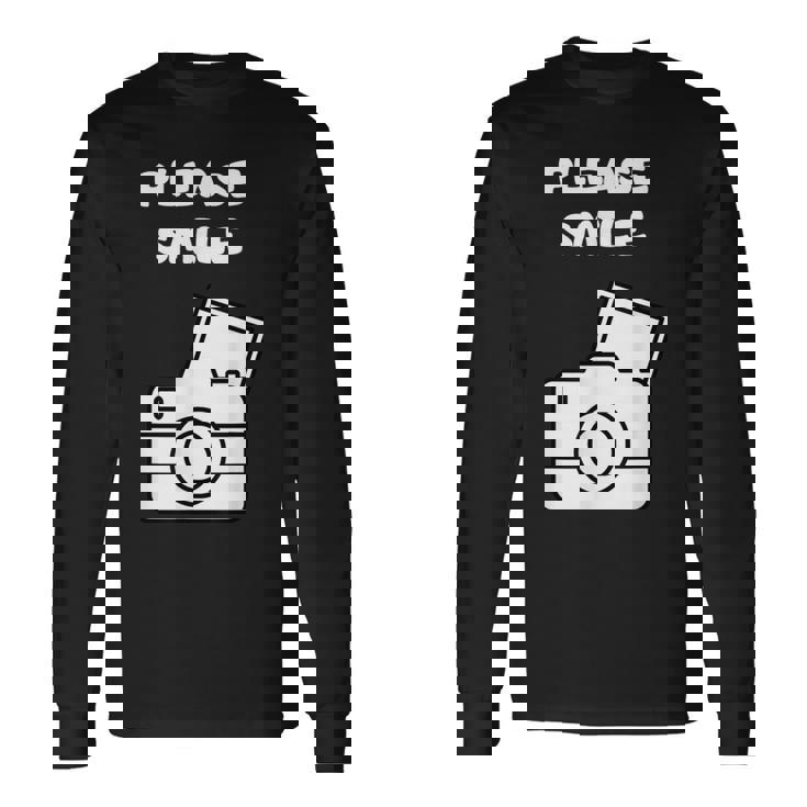 お願い スマイル アート オブ 写真 カメラマン カメラマン 長袖Tシャツ