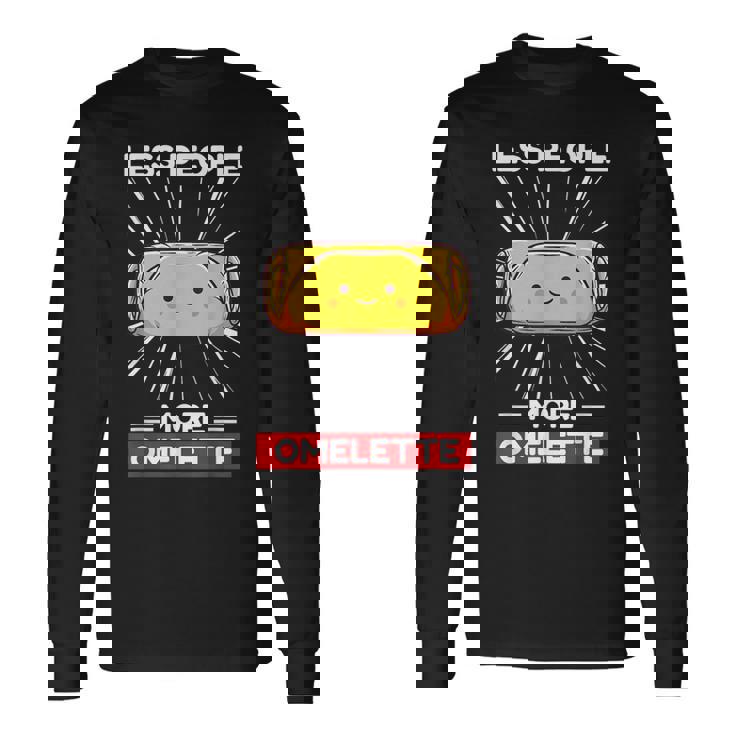 かわいい カワイイ オムレツ 少ない人 もっとオムレツ 長袖Tシャツ