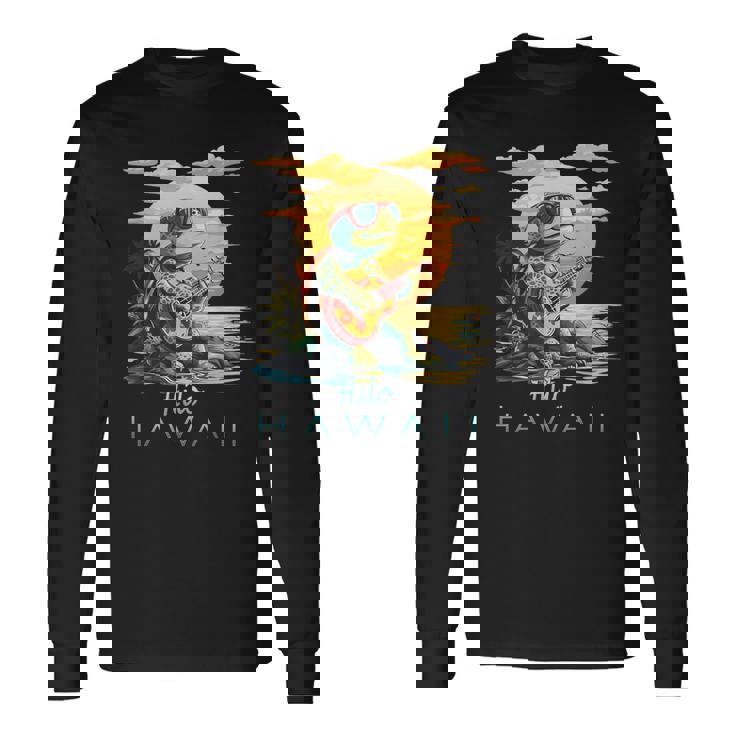 かわいい トロピカル ヒロ ハワイ ウミガメ お土産 長袖Tシャツ