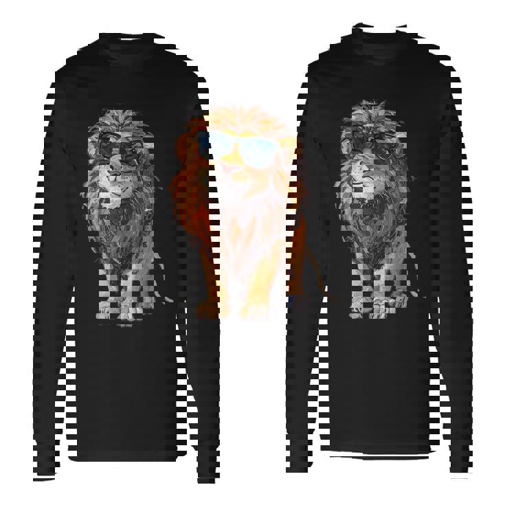 かわいい ライオン キッズ レディース メンズ 長袖Tシャツ