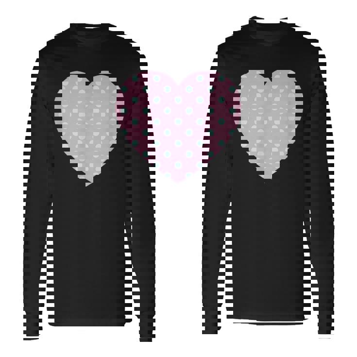 かわいい ライトブルー ピンク 水玉模様 ミニマリスト グラフィック 長袖Tシャツ