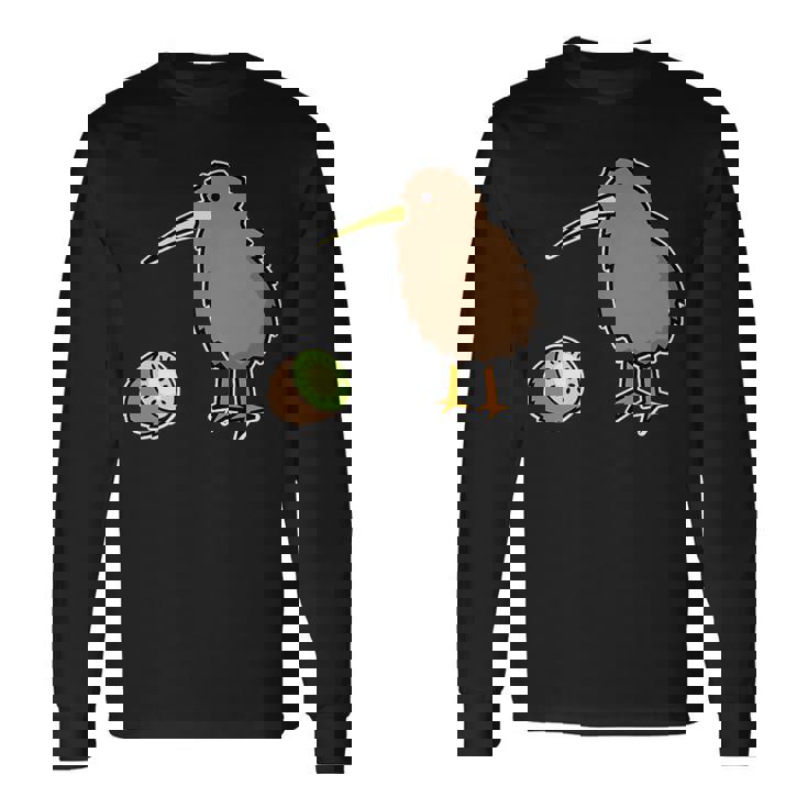 かわいいキウイの鳥と果物 ニュージーランド 長袖Tシャツ