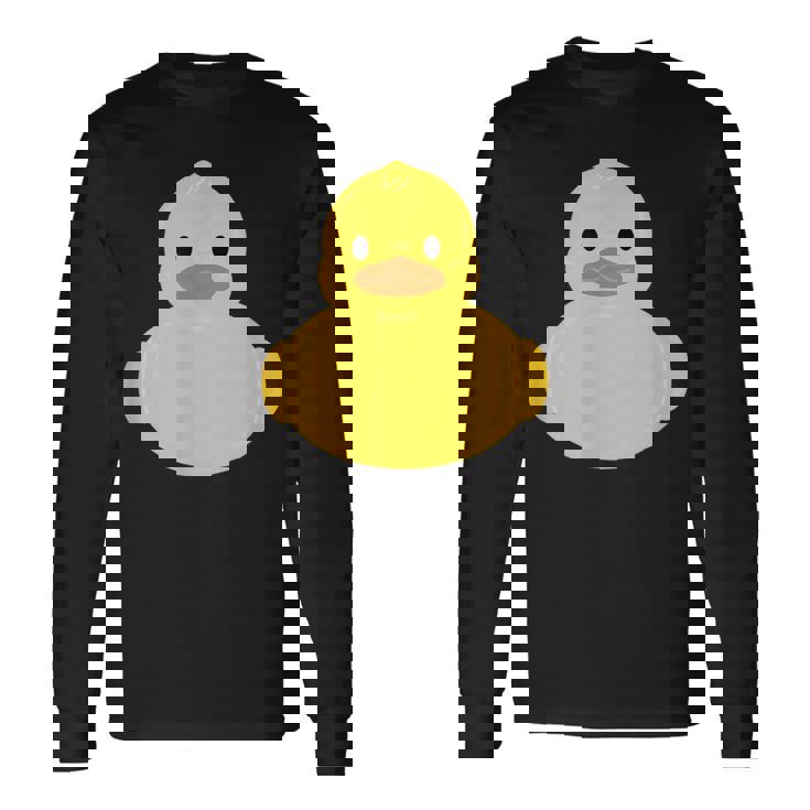 かわいいゴム製アヒルのアヒル 長袖Tシャツ ギフトのアイデア