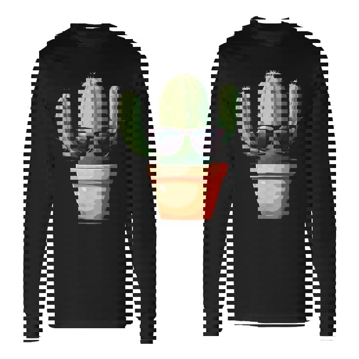 かわいいサボテン 鉢植え サボテン 長袖Tシャツ