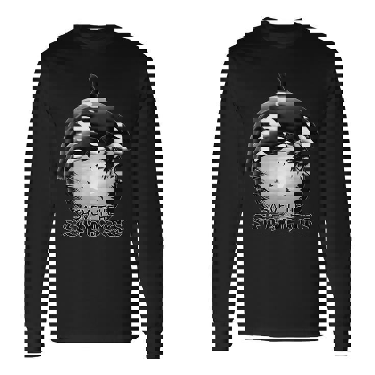 かわいいシャチサモアポリネシア 長袖Tシャツ