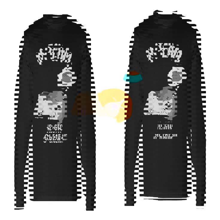 かわいいスリーピングビーグル ペット愛好家のための面白い犬のデザイン 長袖Tシャツ