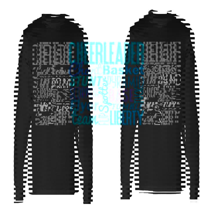 かわいいチアリーダーギフト ブルーチアムーブ チアリーディングコーチ 長袖Tシャツ