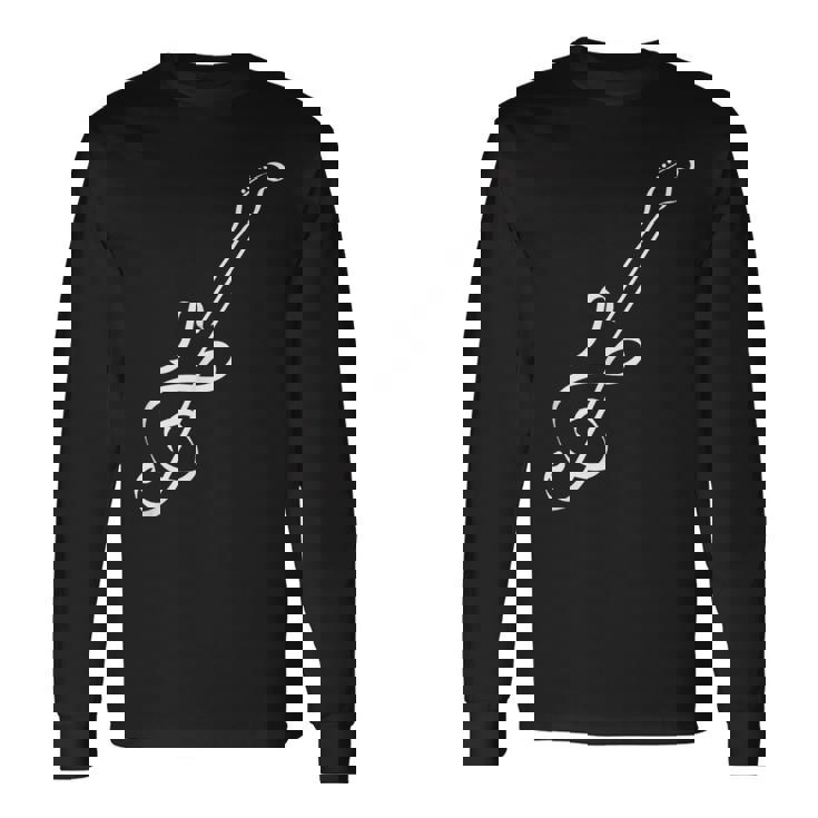 かわいいノートギターの形 長袖Tシャツ ギフトのアイデア