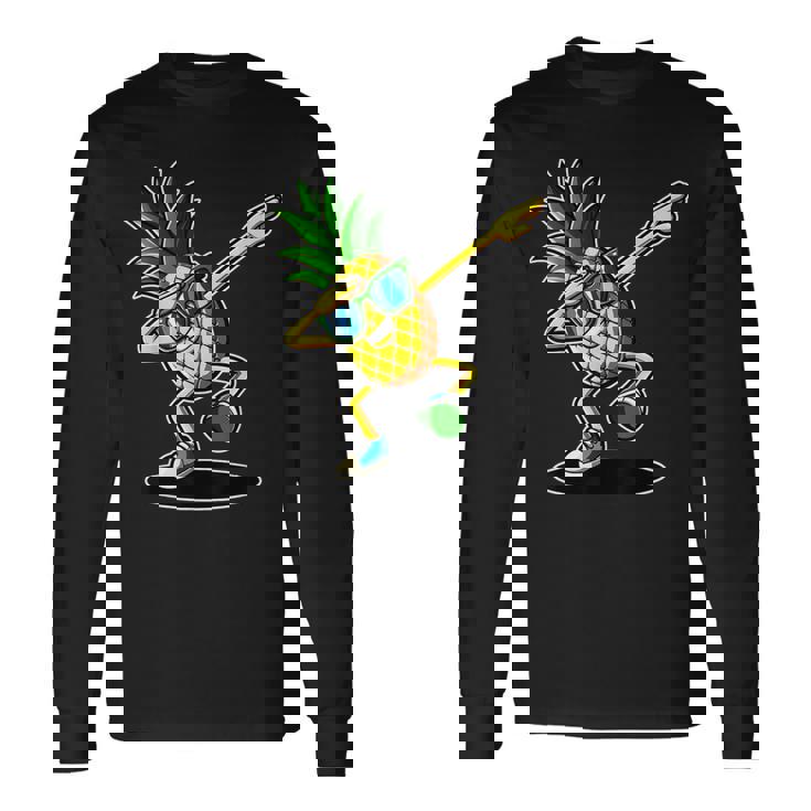 かわいいパイナップルダビングダンシングシャツ 面白いキッズプリント 長袖Tシャツ ギフトのアイデア