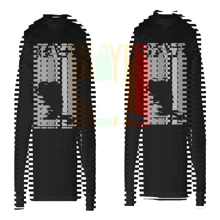 かわいいビーバーの動物 長袖Tシャツ