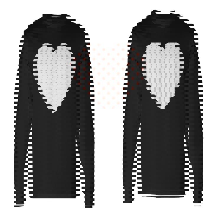 かわいいピーチピンクの水玉模様ミニマリストグラフィック。 長袖Tシャツ