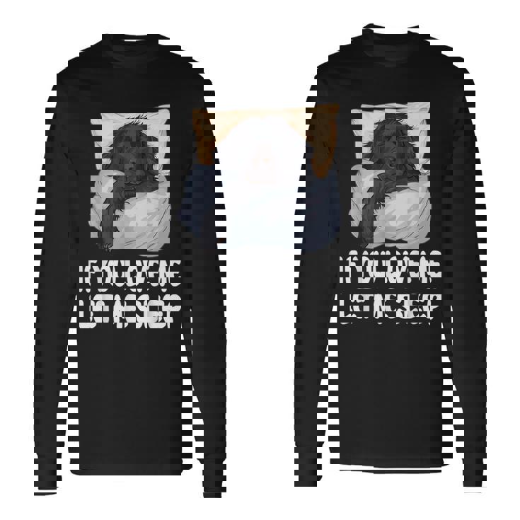 かわいいフラットコートレトリバー If You Love Meleep 長袖Tシャツ