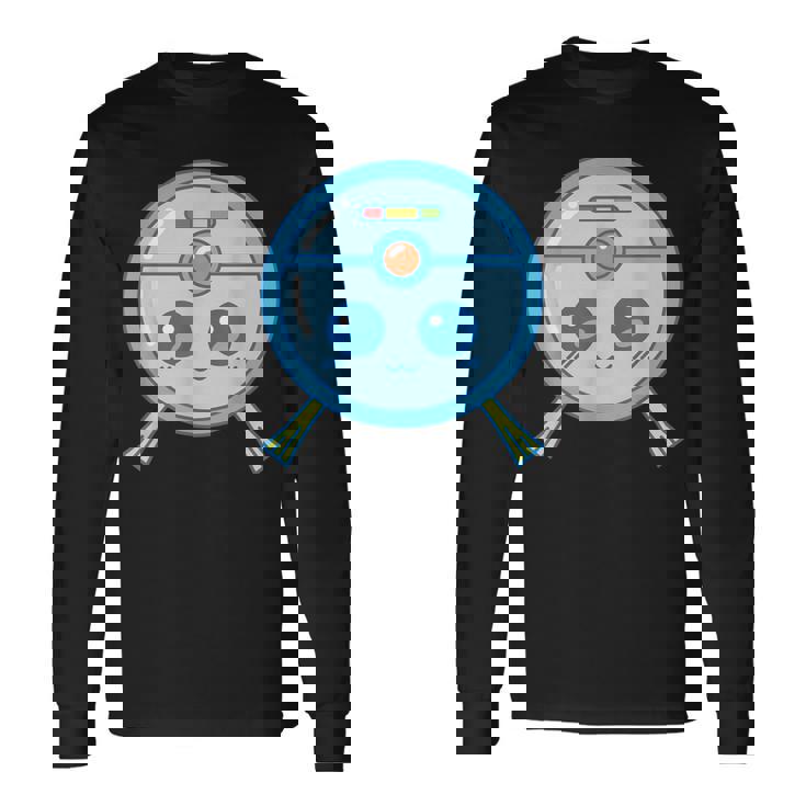 かわいいロボット掃除機掃除カワイイキッズ 長袖Tシャツ