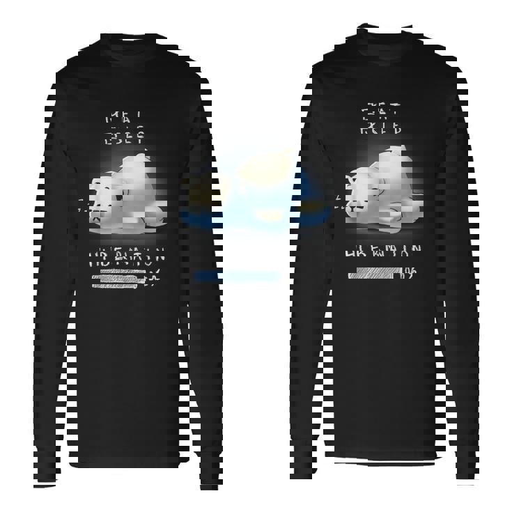 かわいい怠け者のシロクマの冬眠 長袖Tシャツ