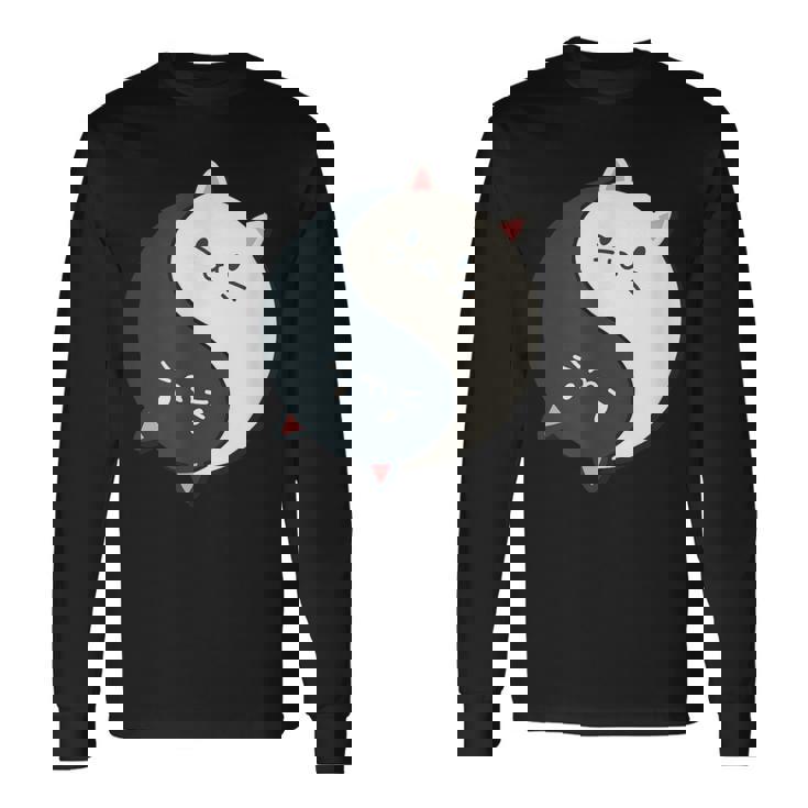 かわいい猫と一緒に陰陽師のサイン I Karma Yoga Cat 長袖Tシャツ