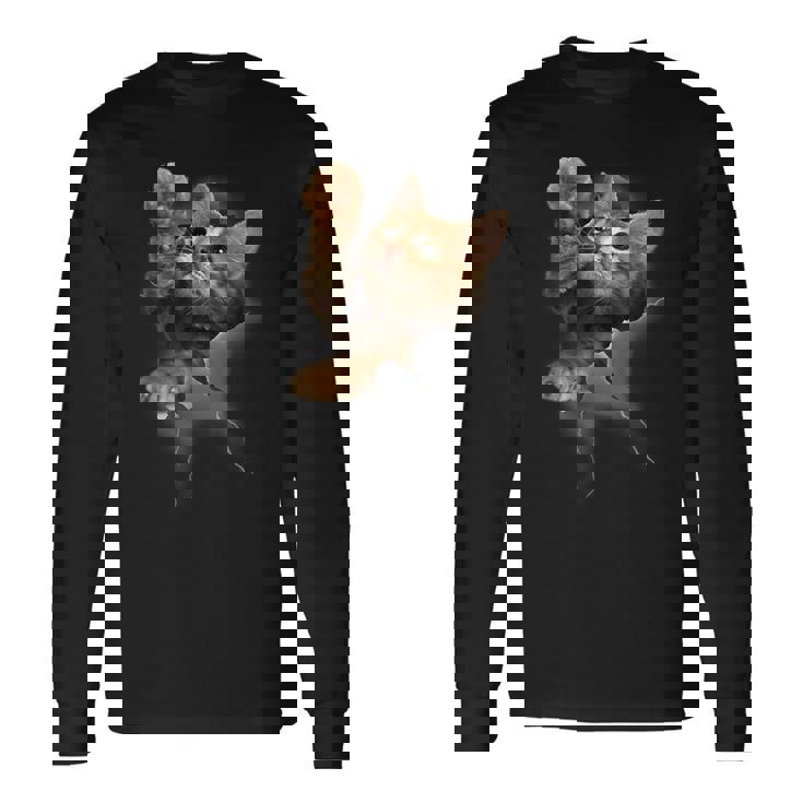 かわいい猫風 長袖Tシャツ