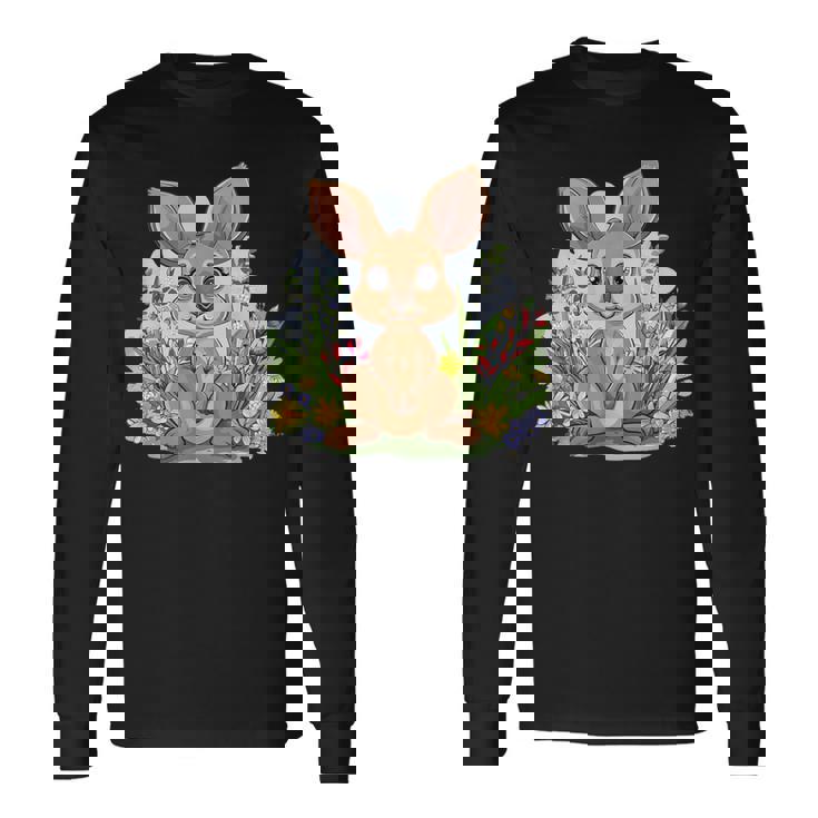 かわいい花カンガルー。 長袖Tシャツ