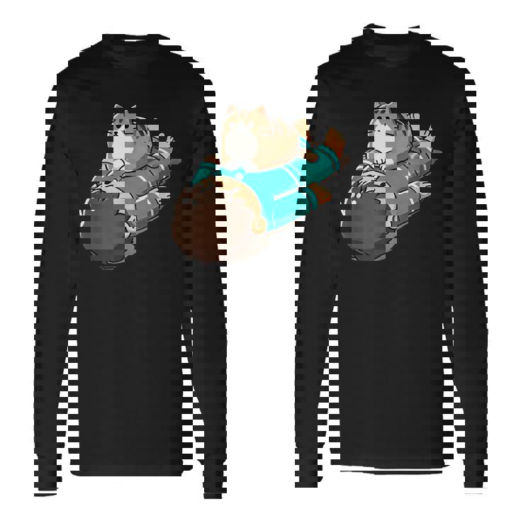 くつろぐ猫 Relaxing Cat 長袖Tシャツ