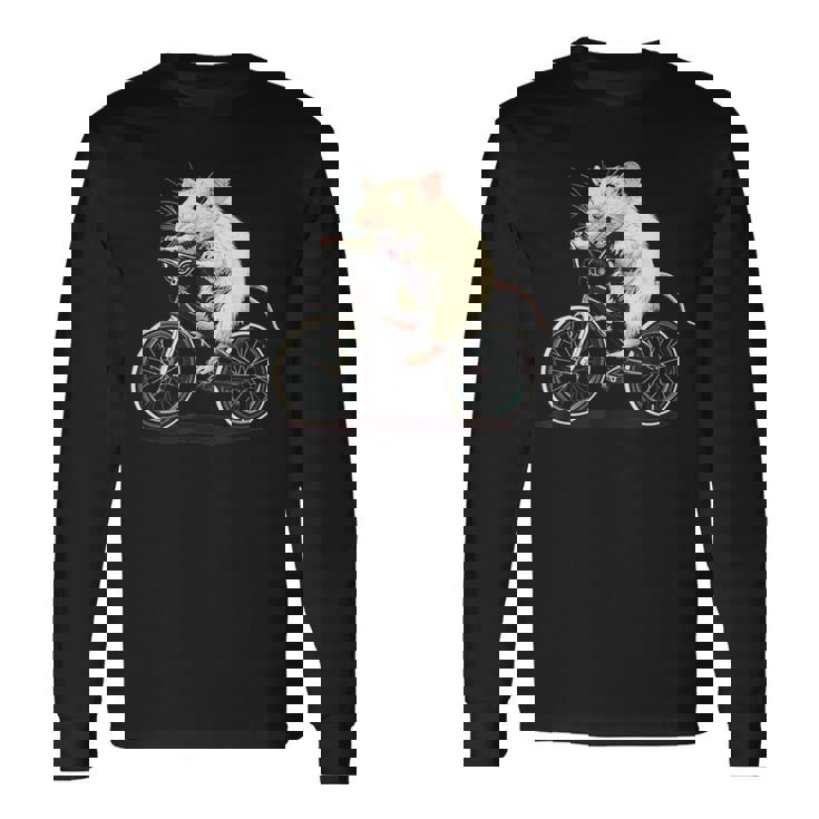 げっ歯類と白いネズミ愛好家のためのクールなサイクリングラット 長袖Tシャツ